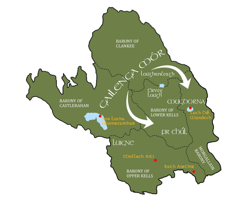 An illustration of the Gailenga expanding into Brega in the 9th century