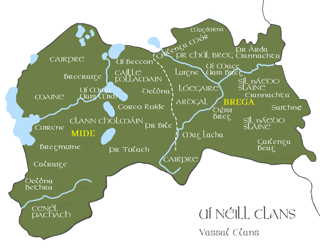 Southern Uí Néill clans and vassals, c. 8th century.
